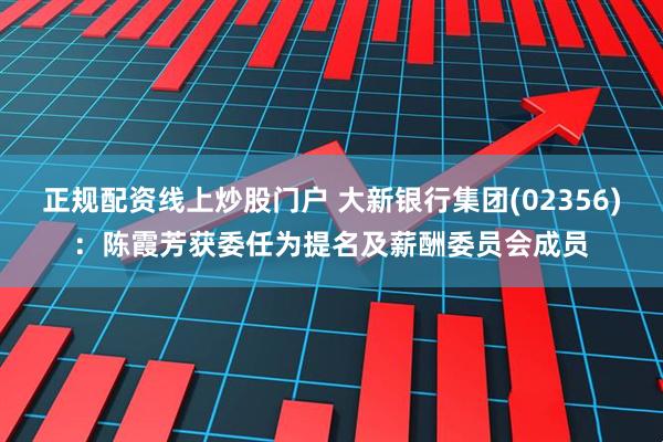 正规配资线上炒股门户 大新银行集团(02356)：陈霞芳获委任为提名及薪酬委员会成员