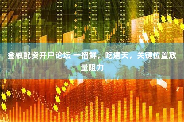 金融配资开户论坛 一招鲜，吃遍天，关键位置放量阻力